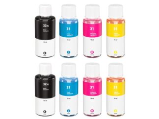 Rabat sæt! HP 31 / HP 32 - 2 stk BK-C-M-Y blækrefill 690 ml - kompatibel 8 farver