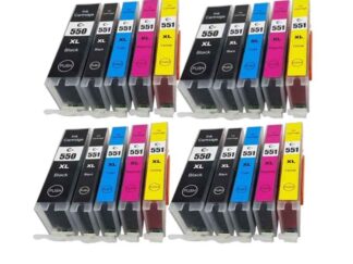 Rabat sæt! Canon PGI-550XL / CLI-551XL - 4 x 5 farver PBK-BK-C-M-Y - Kompatibel - PGI-550XL - 308 ml 20 stk.