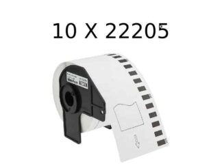 10 stk DK22205 rulle termokopieringspapir - 6.2cm x 30.5m - Kompatibel Brother - DK22205