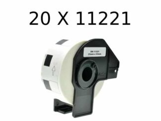 20 stk DK11221 etiketter – 20 x 1000 stk – 23 x 23mm – Kompatibel Brother – DK11221