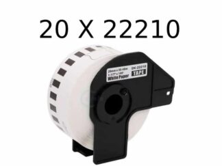 20 stk DK22210 rulle etiketter - 2.9cm x 30.5m - Kompatibel Brother - DK22210