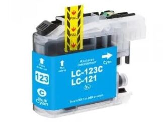 LC123C cyan blækpatron 600 sider - Kompatibel Brother - LC123C