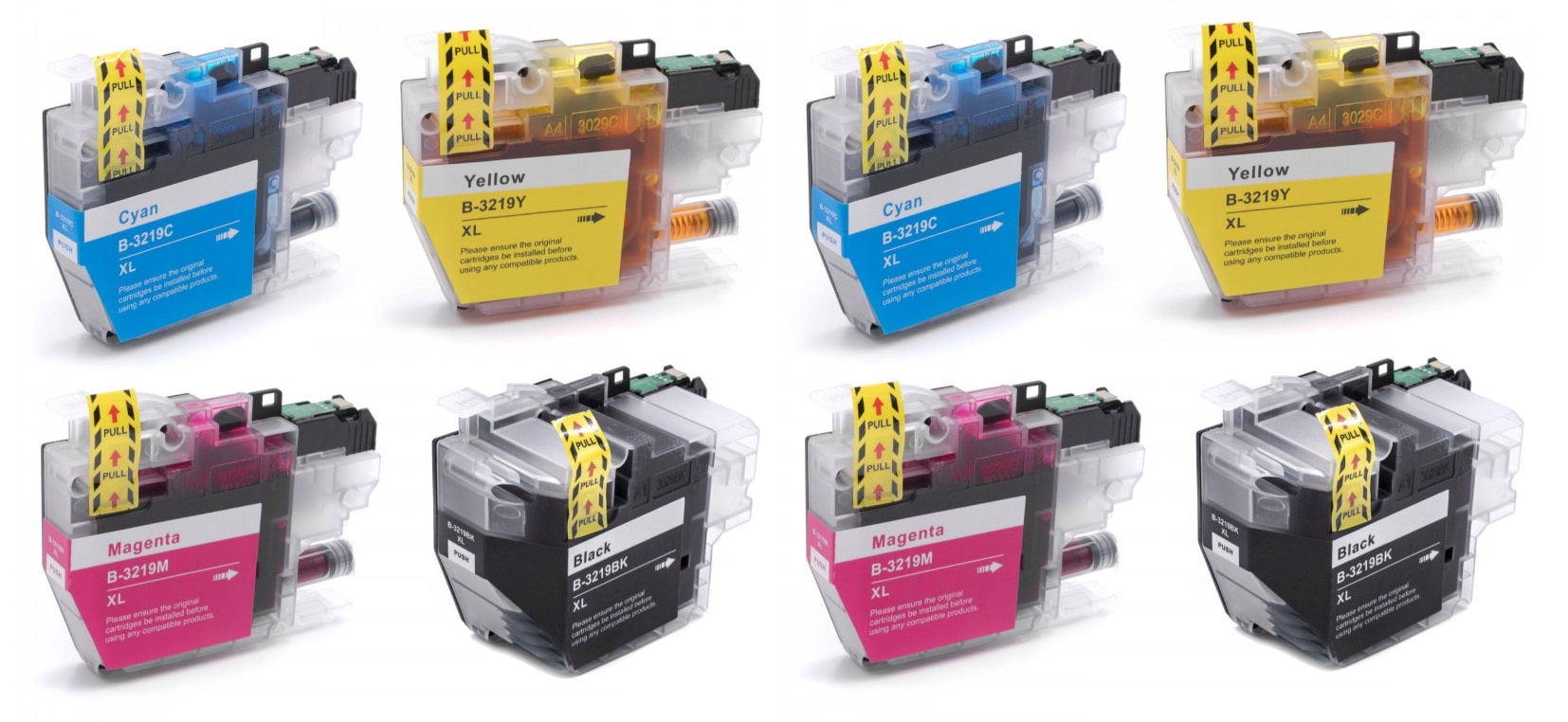 LC3219XL 2 X BK-C-M-Y blækpatron 16.000 sider Kompatibel Brother - LC3219XL- 8 stk