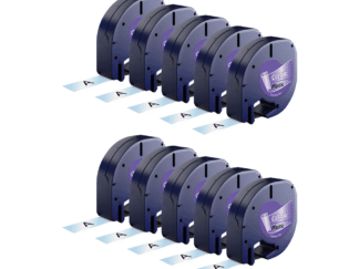 Rabat sæt! 10 stk. Dymo 12267 sort på klar plastiktape 12 mm x 4 m - Kompatibel - S0721530