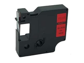 Dymo 40917 D1 standardtape sort på rød - 9mm x 7m - Kompatibel - S0720720