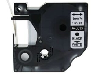 Dymo 43613 D1 standardtape sort på hvid - 6mm x 7m - Kompatibel - S0720780