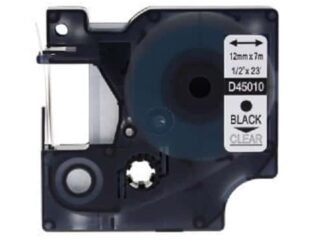 Dymo 45010 D1 standardtape sort på klar - 12mm x 7m - Kompatibel - S0720500