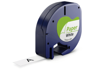 Dymo 91200 / 91220 sort på hvid papirtape 12 mm x 4 m - Kompatibel - S0721510