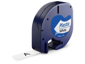Dymo 91201 / 91221 sort på hvid plastiktape 12 mm x 4 m - Kompatibel - S0721660