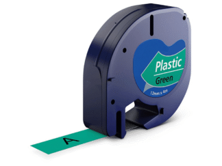 Dymo 91204 / 91224 sort på grøn plastiktape 12 mm x 4 m - Kompatibel - S0721640