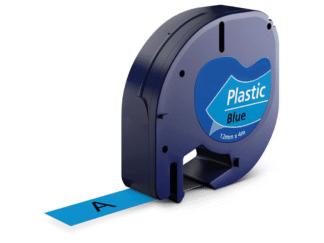 Dymo 91205 / 91225 sort på blå plastiktape 12 mm x 4 m - Kompatibel - S0721650