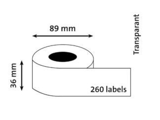 Dymo 99013 Gennemsigtige adresseetiketter 260 stk - 89 x 36mm labels - Kompatibel - S0722550