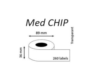 Dymo 99013 Gennemsigtige adresseetiketter med CHIP 260 stk - 89 x 36mm labels - Kompatibel - S0722550