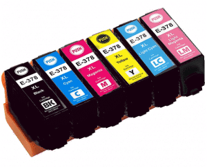 Rabat sæt! Epson 378XL BK-C-M-Y-LC-LM blækpatron 79,2 ml - Uoriginal - C13T37984010