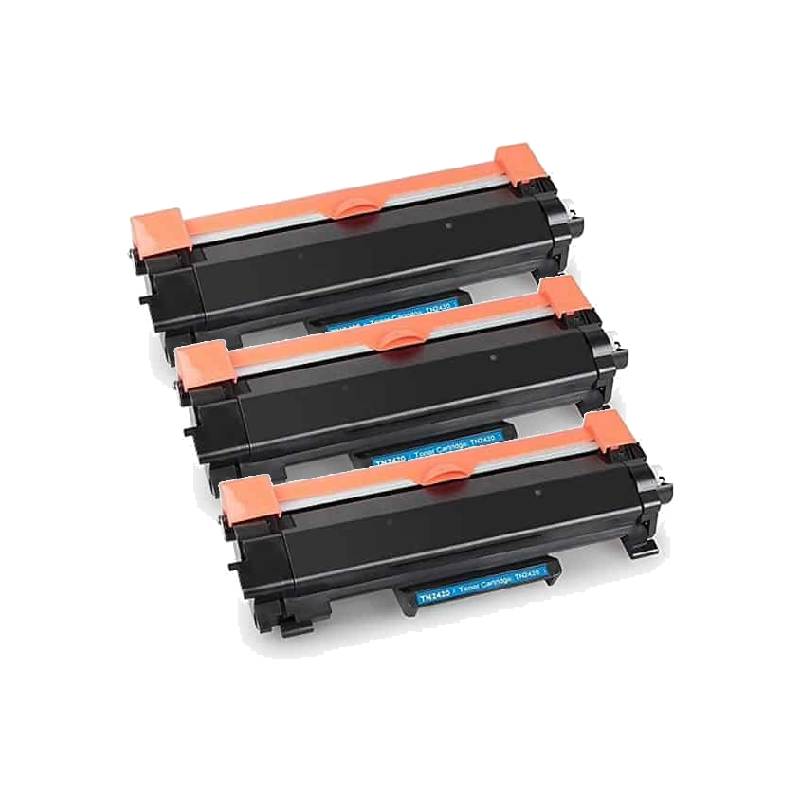 Rabat sæt! 3 stk TN2420 sort toner 9.000 sider i alt - Kompatibel Brother - TN2420