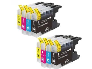 Rabat sæt! LC1240 - 2 x 4 farver BK-C-M-Y - Kompatibel Brother - LC1240 - 100 ml
