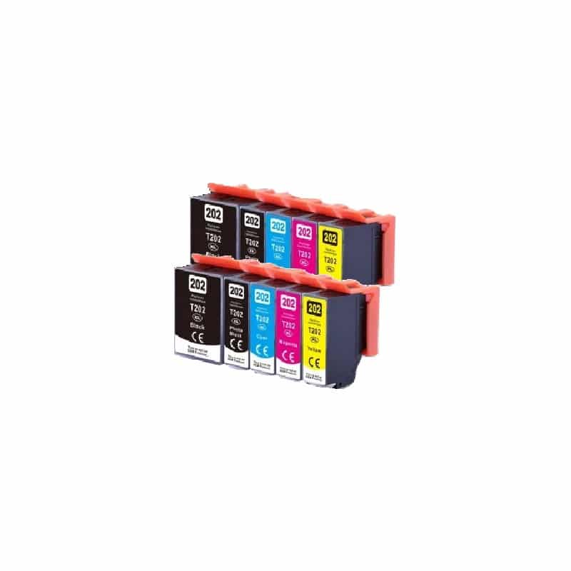 Rabat sæt! Epson 202XL – 10 stk (2x PBK-BK-C-M-Y) – Uoriginal – 202XL – 136 ml
