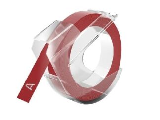 Dymo 3D tape hvid på rød plastiktape – 9 mm x 3 m – Kompatibel – S0898150