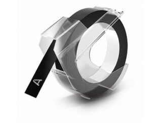 Dymo 3D tape hvid på sort plastiktape – 9 mm x 3 m – Kompatibel – S0898130
