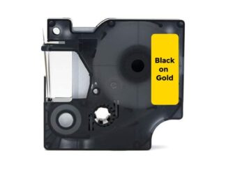 Dymo 40923 Sort på guld standardtape 9mm x 7m - kompatibel S0720740