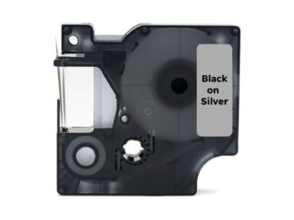 Dymo 40922 Sort på sølv standardtape 9mm x 7m - kompatibel S0720740