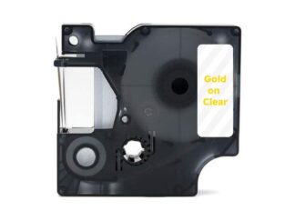 Dymo 40925 Guld på gennemsigtig standardtape 9mm x 7m - kompatibel S0720740