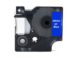 Dymo 43626 Hvid på blå standardtape 6mm x 7m - kompatibel S0720790