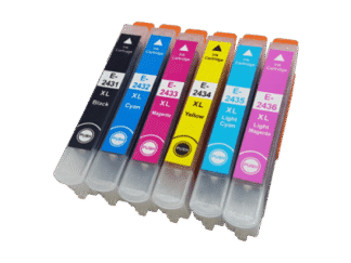 Rabat sæt! Epson 24XL - 6 farver BK-C-M-Y-LC-LM Uoriginal 24XL - 65 ml