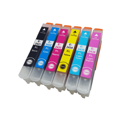 Rabat sæt! Epson 24XL - 6 farver BK-C-M-Y-LC-LM Uoriginal 24XL - 65 ml