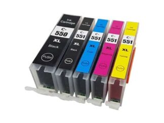 Canon PGI-550XL / CLI-551XL - 5 farver PBK-BK-C-M-Y - Kompatibel - PGI-550XL - 77 ml