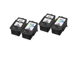 Rabat sæt! Canon PG-512 / CL-513 - 3 x Sort 2 x Farve - Kompatibel - PG-512 - 66 ml