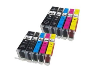 Rabat sæt! Canon PGI-550XL / CLI-551XL - 2 x 5 farver PBK-BK-C-M-Y - Kompatibel - PGI-550XL - 154 ml