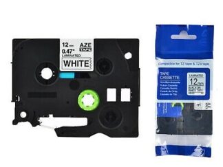 TZe231 Tape sort tekst på hvid - 12mm x 8m - Kompatibel Brother - TZe231