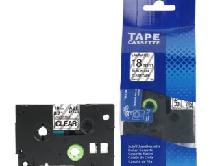 TZe141 Tape sort tekst på gennemsigtig - 18mm x 8m - Kompatibel Brother - TZe141